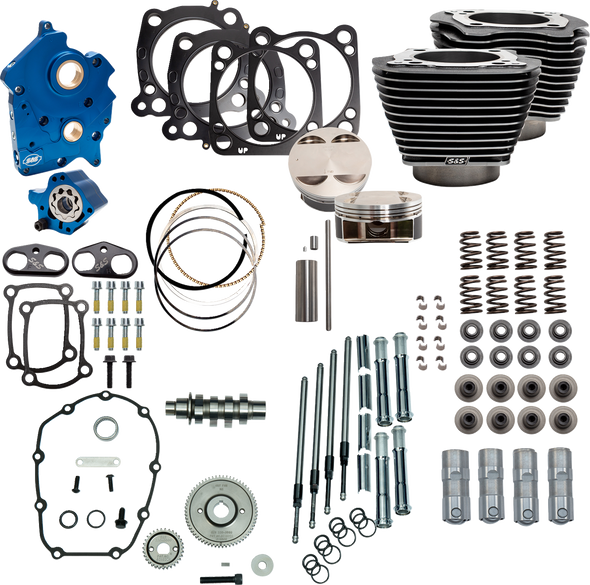S&S Cycle Powerpak Watercool 4.25"Bore 4.5"Stroke M8 Blkgranite W/Hl 310-1108C