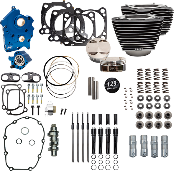 S&S Cycle Powerpak Oilcool 4.320"Bore 4 3/8"Stroke 550G Cam Wbw/Hi M8 310-1225C
