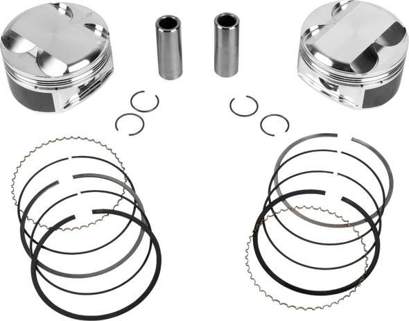 Je Pistons Piston Kit Hd M8 114 3.937 Bore 4.375 Stroke 12:1 398754