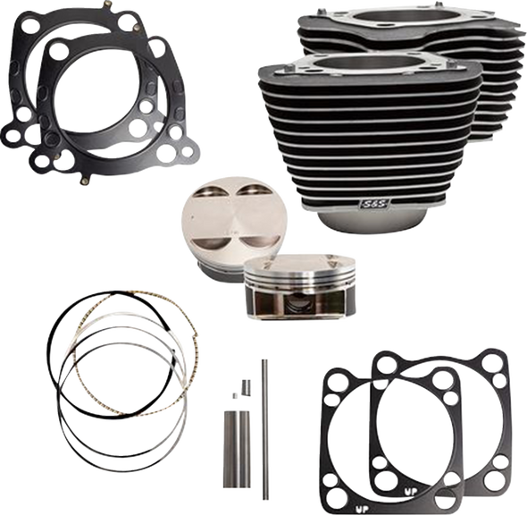 S&S Cycle Cylinder Kit 4.25"Bore 4.375"Stroke Wblack W/Highlights M8 910-0625A