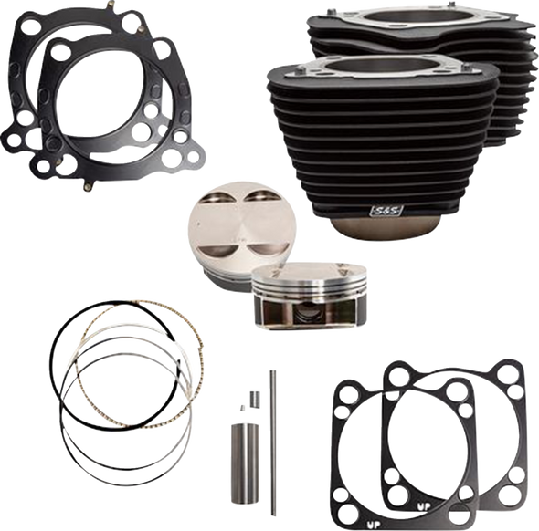 S&S Cycle Cylinder Kit 4.25"Bore 4.625"Stroke Wblack No Highlight M8 910-0763A