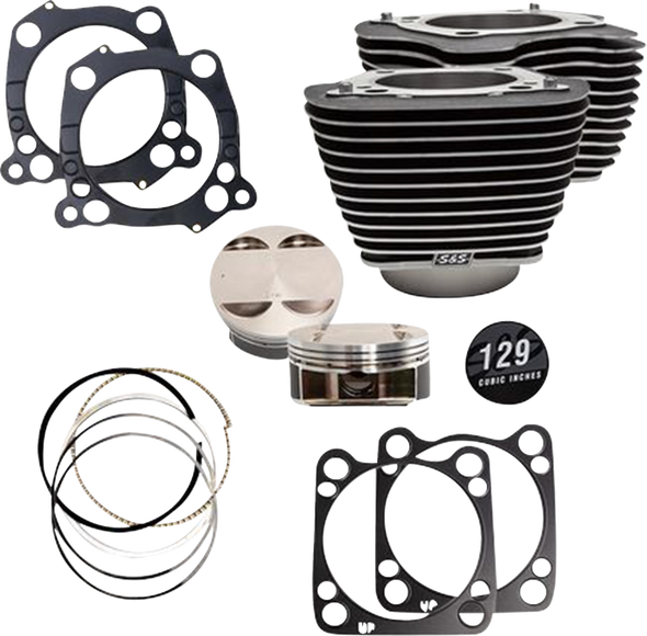 S&S Cycle Cylindrkit 129"Stck Blt 4.84",4.32"Bore,4.375"Strkwbw/Hi M8 910-0843A
