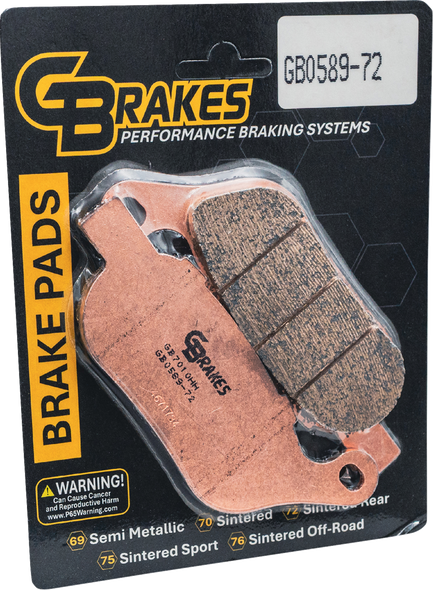 Gbrakes Brake Pad Hh Sintered Gb0589-72 Gb0589-72