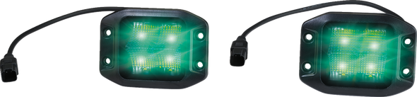 Moose Offroad Led Flush Mount Pods Pair Green Moose Mse-Lpkitfg
