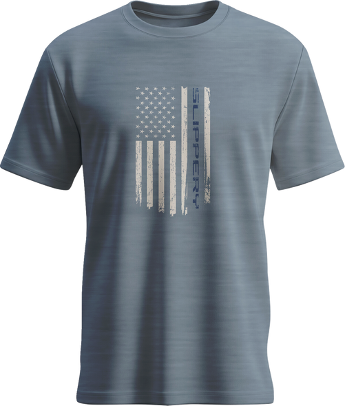 Slippery Tee Slippery Flag Flint Blue Heather Xl