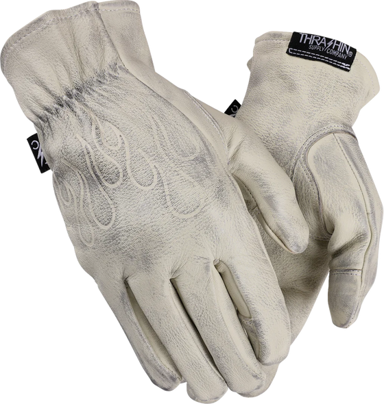Thrashin Supply Co. Glove Roper Leather Bone White 3Xl Trg-00-13