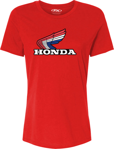Factory Effex Tee Womens Honda Rwb Classic Red Md 29-87342