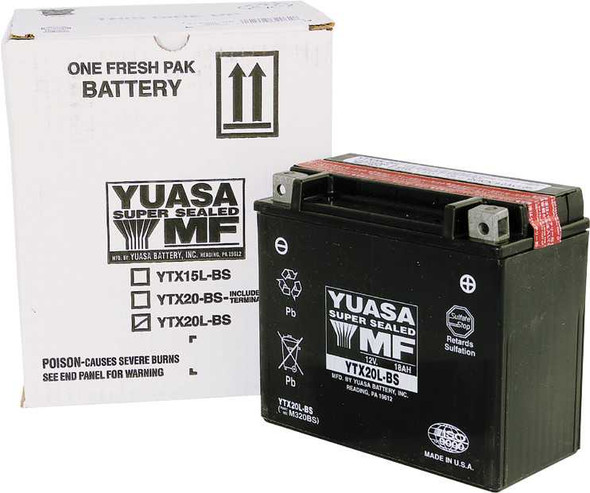 Yuasa Battery Ytx20L-Bs Maintenance Free Yuam320Bs