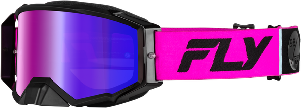 Fly Racing Zone Pro Goggle Pink/Black W/ Iridescent Red Mir/Smk Lens 37-5190