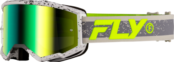 Fly Racing Yth Zone Goggle Drk Gry/Hi-Vis W/ Iridescent Grn Mirror Lens 37-51526Y