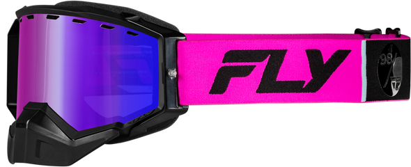 Fly Racing Zone Elite Snw Goggle Pink/Blk W/Plrzd Rose Lens 37-4106
