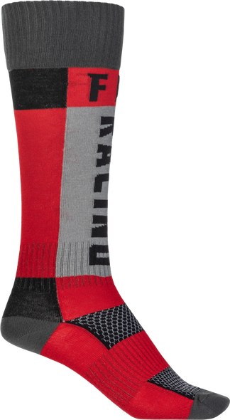 Fly Racing Mx Socks Thick Red/Grey Sm/Md 350-0550S
