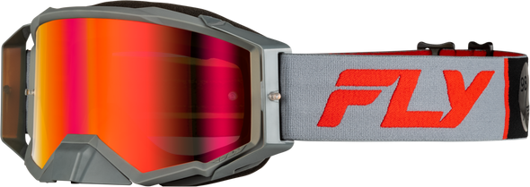 Fly Racing Zone Pro Goggle Grey/Red W/ Light Red Mirror/Amber Lens 37-5191