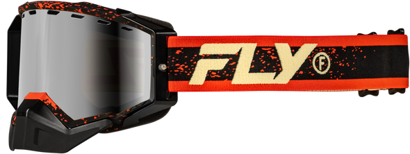 Fly Racing Zone Snow Goggle Blk/Red/Cream W/Red Mirror/Amber Lens 37-50282