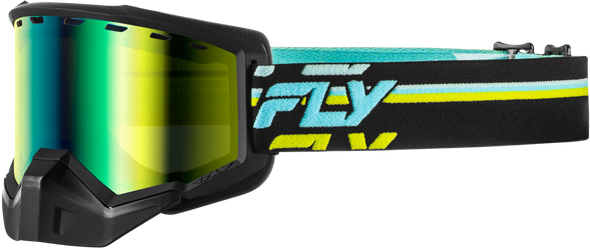 Fly Racing Focus Snow Goggle Blk/Hi-Vis W/Green Mirror/Yellow Lens 37-50088