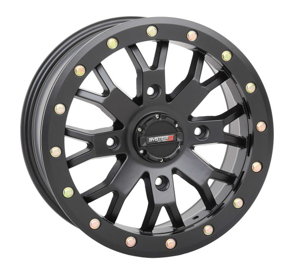 System 3 Sb4 Bl Wheel 14X7 4+3 (+15Mm) 4/137 Matte Black 14S3-3138