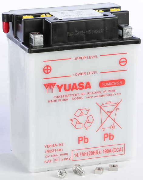 Yuasa Battery Yb14A-A2 Conventional Yuam2214Aind