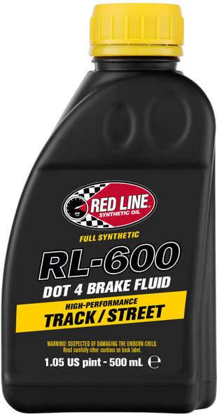Red Line Rl-600 Dot 4 Syn  Brake Fluid 500Ml 6/Case 90404