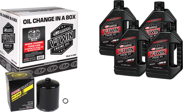 Maxima V-Twin Syn Quick Change Kit Tc Black Filer 90-119014Pb
