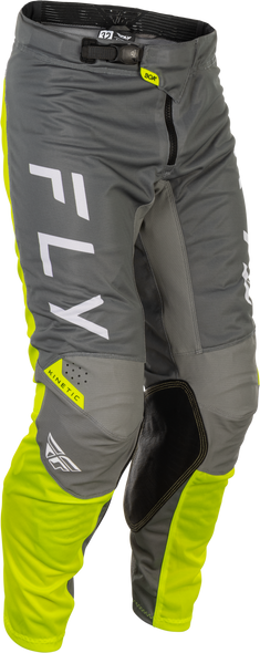 Fly Racing Kinetic Mesh Center Pants Grey/White/Hi-Vis Sz 32 379-32432