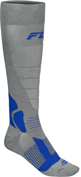 Fly Racing Snow Heavyweight Wool Sock Grey/Blue Lg/Xl 350-0571L