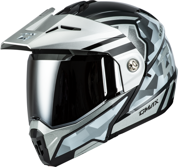 Gmax Md-74 Striker Modular Helmet W Slvr Shield Slvr/Blu Mtlc Lg M17411076