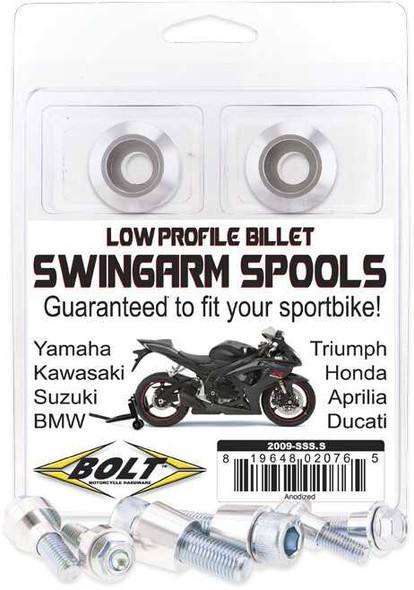 Bolt Swingarm Spools Silver 2009-Sss.S