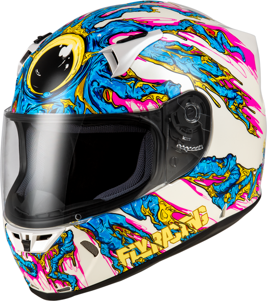 Fly Racing Revolt Space Creep Helmet Light Blue/White/Pink Lg 73-8386L