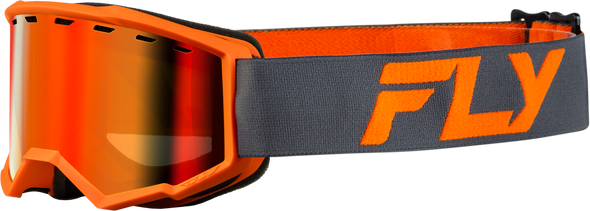 Fly Racing Yth Focus Snow Goggle Char/Org W/ Red Mirror/Amber Lens Flb-24Fy3