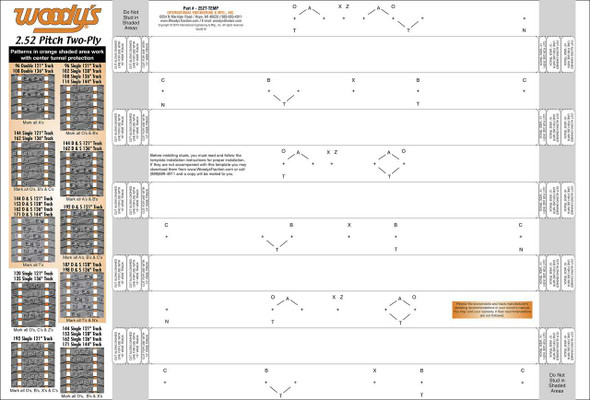 Woodys Stud Template 2.52" 2 Ply 252T-Temp
