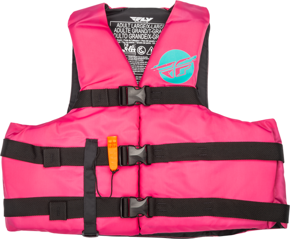 Fly Racing Nylon Flotation Vest Neon Pink/Teal Lg/Xl 221-30414L