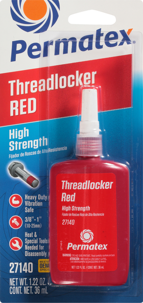 Permatex High Strength Threadlocker Red 36 Ml 27140