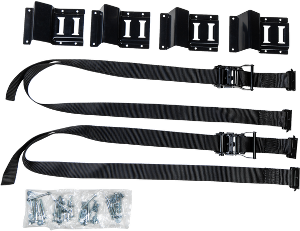 Fire Power Wheel Chock And Strap Kit Black 2Pcs 29-14003