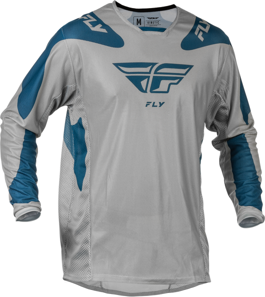 Fly Racing Kinetic Mesh Sym Jersey Grey/Blue Sm 379-312S