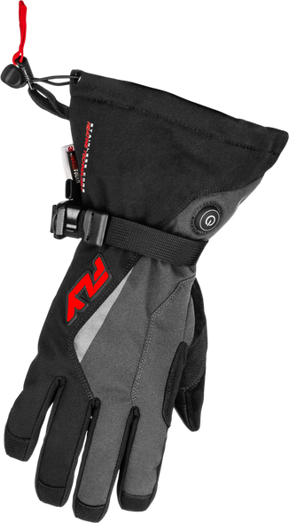 Fly Racing Title Heated Gauntlet Gloves Grey/Black/Red 2X 476-29422X