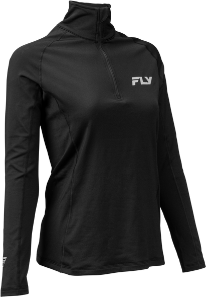 Fly Racing Wmn'S Hvywght Baselyer 3/4 Zip Black Sm 354-6406S