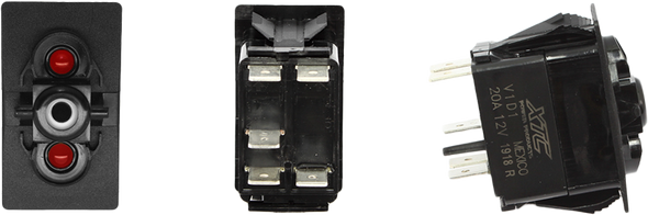 Xtc Power Products Dash Switch Body Single Acc Red/Red Sw11-Rr000000