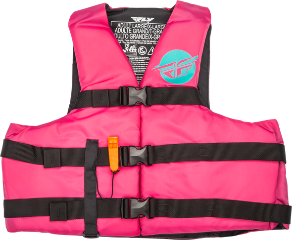 Fly Racing Nylon Flotation Vest Neon Pink/Teal 2X 221-304142X