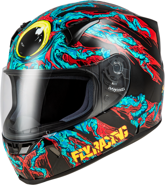Fly Racing Revolt Space Creep Helmet Light Blue/Black/Red Sm 73-8387S