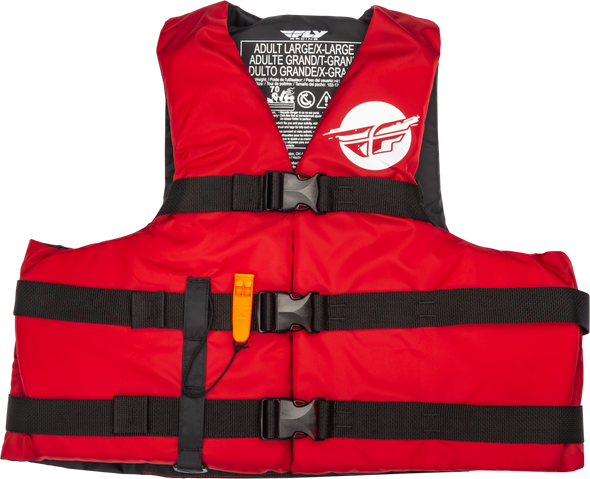 Fly Racing Nylon Flotation Vest Red/White Lg/Xl 221-30413L