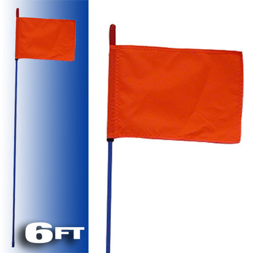 Blue Fire Stick W/Orange Safety Flag 6Ft F6-BLUE-8120R
