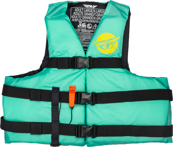 Fly Racing Nylon Flotation Vest Seafoam Green/Yellow 2X 221-304122X