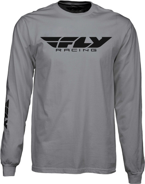 Fly Racing Fly Corporate L/S Tee Grey 2X 352-41462X