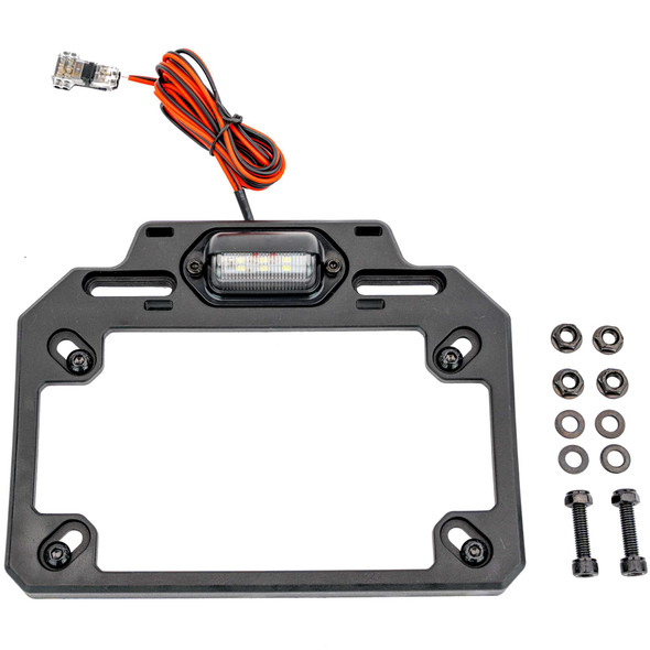 Atv Tek Adjustable License Plate Bracket W/ Led Light Esplate