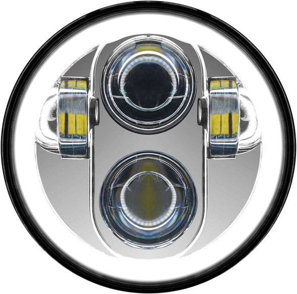 Pathfinder 5 3/4" Led Headlight With Full Halo Chrome Hd5Mch