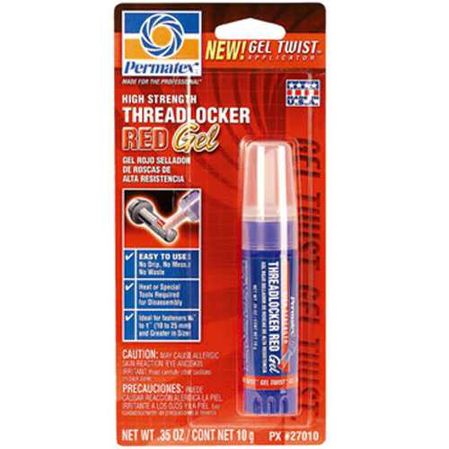 Permatex Chemicals Permatex High Strength Threadlocker Red Gel 27010