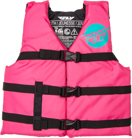 Fly Racing Youth Flotation Vest Neon Pink/Teal 221-30330