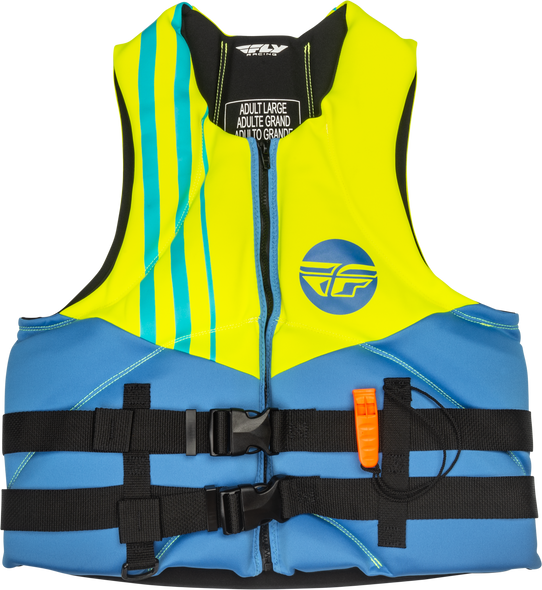 Fly Racing Neoprene Flotation Vest Blue/Hi-Vis/Teal Xs 221-30401Xs