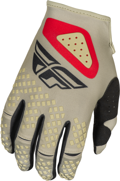Fly Racing Kinetic Sym Gloves Light Grey/Red/Black 3X 378-4103X