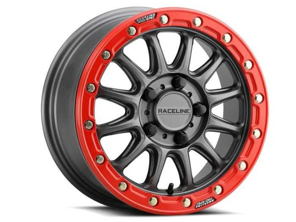 Raceline Wheels Raceline Alpha Gunmetal W/Red Ring 15X7 5X114.3 +25 A14Gr-57012+25